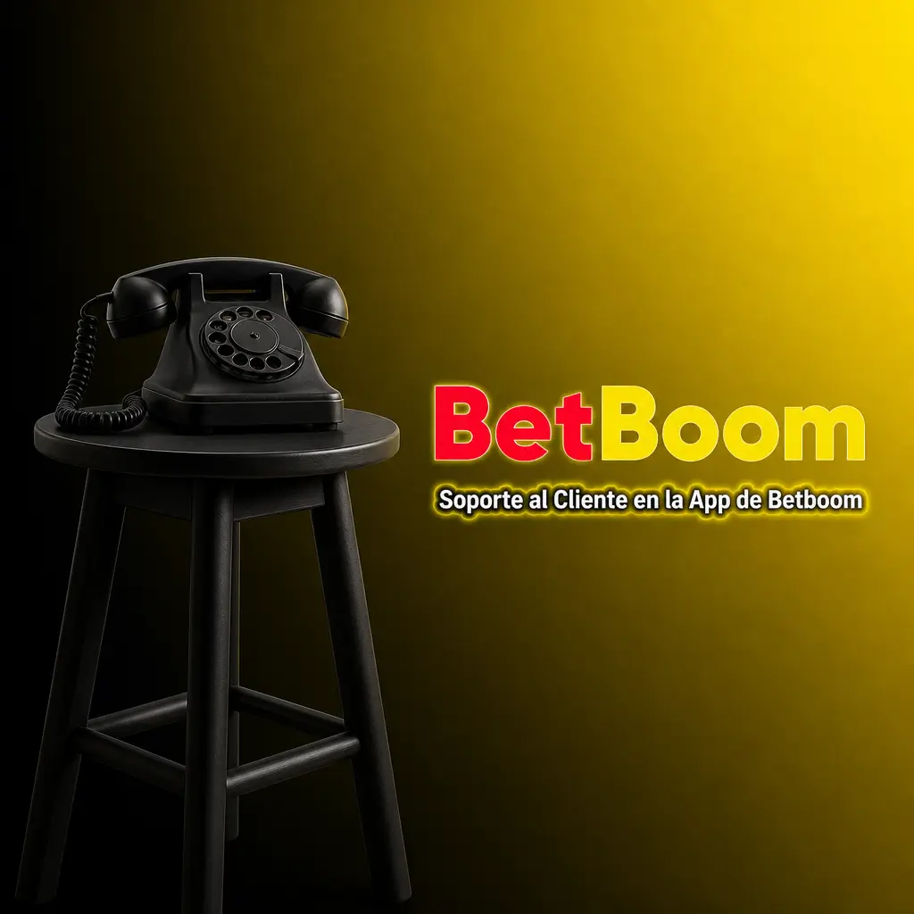 Menú de soporte al cliente en la app de Betboom con chat en vivo, correo y centro de ayuda